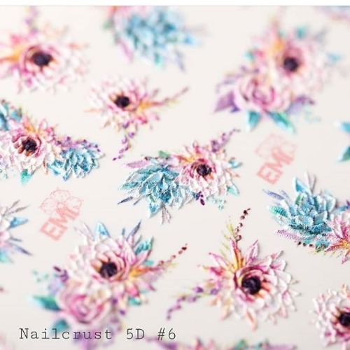 [E.Mi] NAILCRUST 워터데칼 5D #6 Flowers